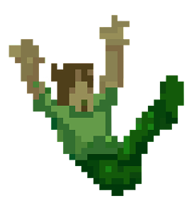 Falling pixel guy